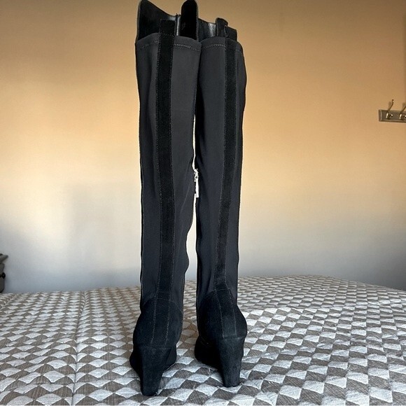 Charles by Charles David Black Suede Wedge Heeled Boots Women’s Size 7 - Picture 9 of 16